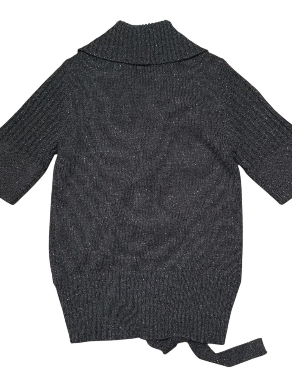Worthington dark brown knit cardigan top with tie closure and gold sparkly detai - Picture 6 of 6
